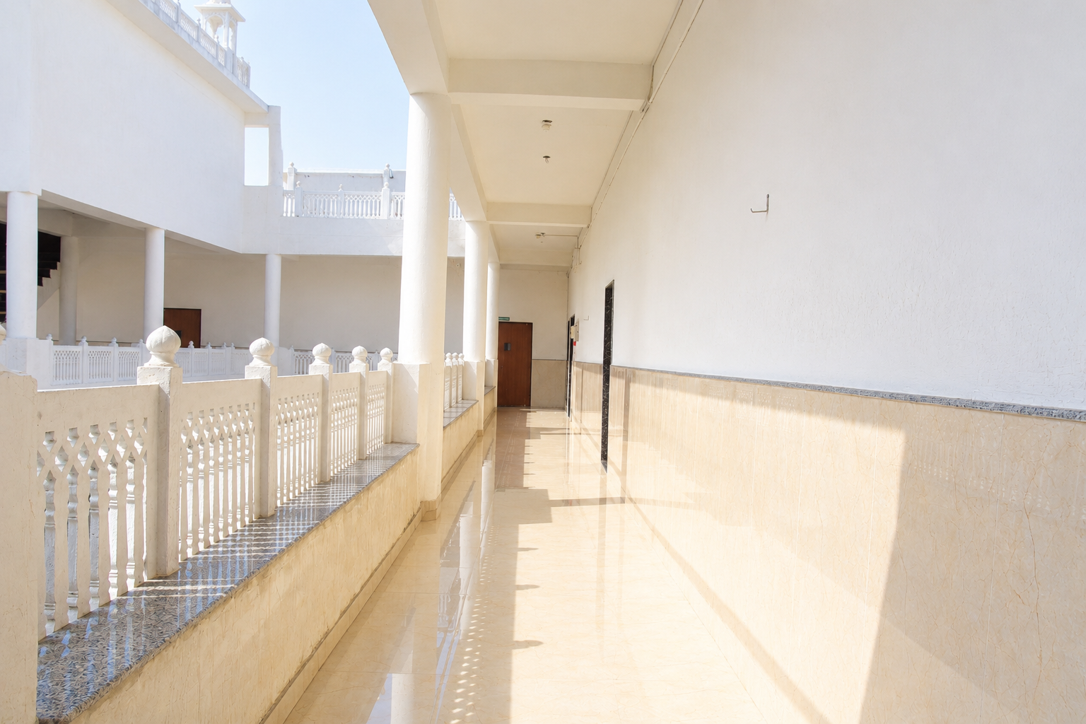 Sunlit Institutional Corridor